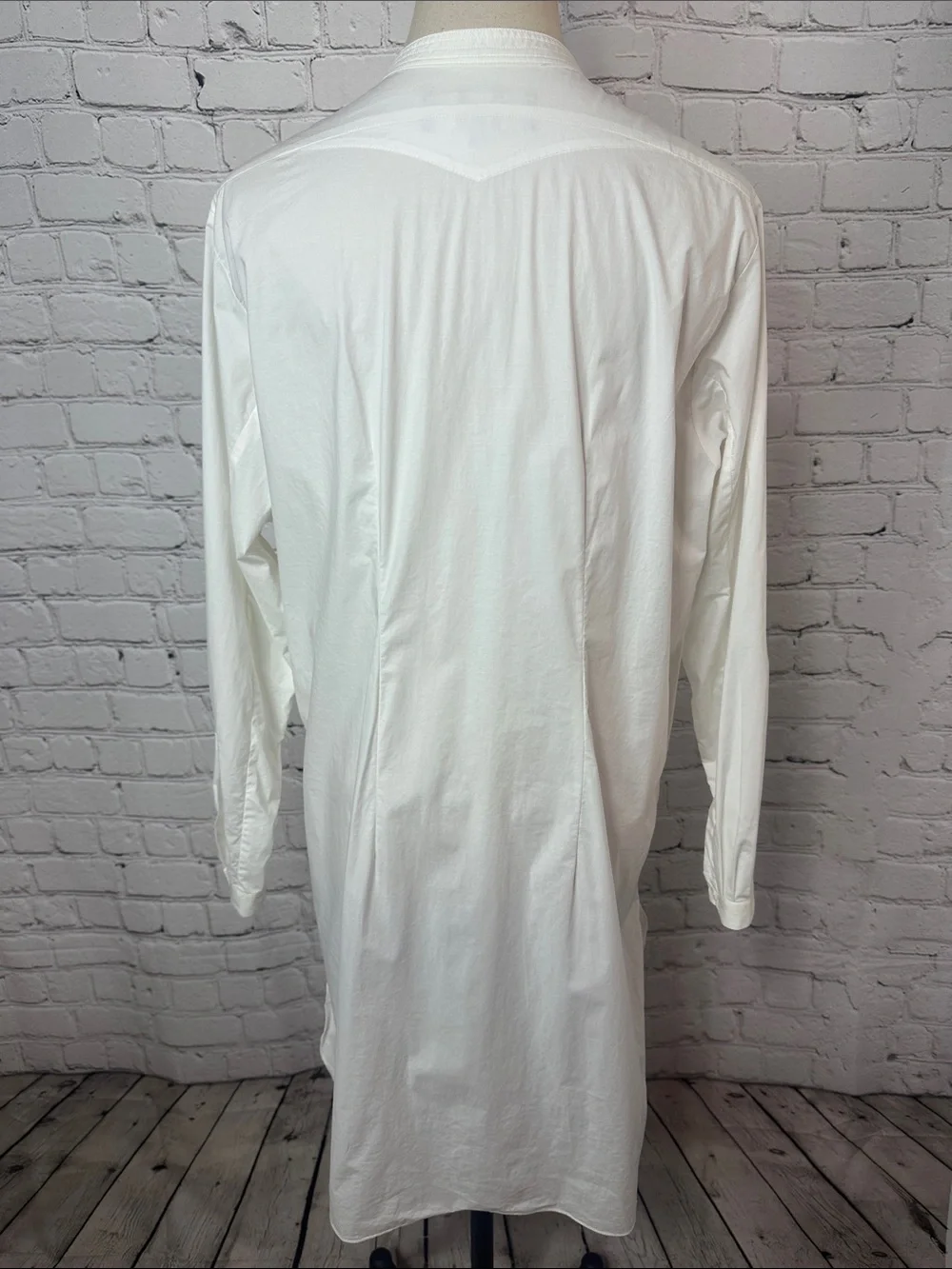 Paule Ka Paris White Beaded Embellished Tunic Blouse Cotton Size 44 US 12